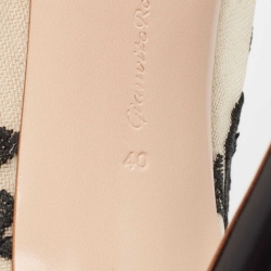 Pre Owned Gianvito Rossi Black/Beige Lace and Mesh Giada Pumps Size 40