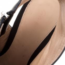 Pre Owned Gianvito Rossi Black Leather Open Toe Cut Out Ankle Booties Size 39