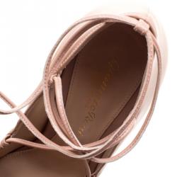 Pre Owned Gianvito Rossi Tan Leather Femi Lace Up Pointed Toe Pumps Size 35