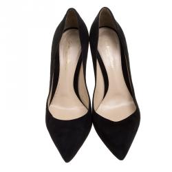 Pre Owned Gianvito Rossi Black Suede Pointed Toe Pumps Size 39