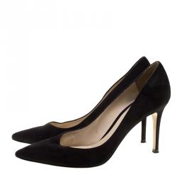 Pre Owned Gianvito Rossi Black Suede Pointed Toe Pumps Size 39