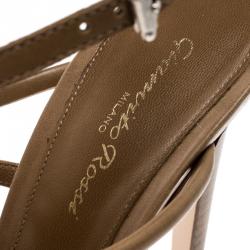 Pre Owned Gianvito Rossi Brown Leather Strappy Sandals Size 39