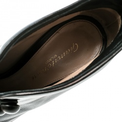 Pre Owned Gianvito Rossi Black Leather Imperia Open Toe Booties Size 38