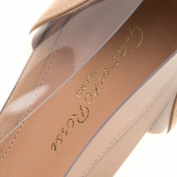 Pre Owned Gianvito Rossi Beige Leather and PVC Plexi Ballet Flats Size 38