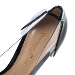 Pre Owned Gianvito Rossi Monochrome Patent Leather and PVC Plexi Pumps Size 39
