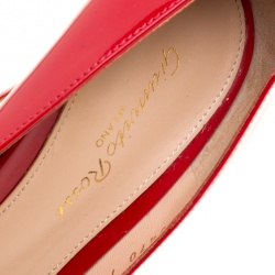 Pre Owned Gianvito Rossi Tabasco Red Patent Leather Pointed Toe Pumps Size 38
