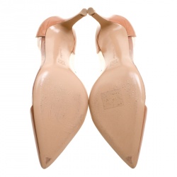 Pre Owned Gianvito Rossi Beige Patent Leather and PVC Plexi Pumps Size 36