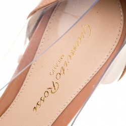 Pre Owned Gianvito Rossi Beige Patent Leather and PVC Plexi Pumps Size 36