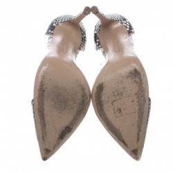 Pre Owned Gianvito Rossi Two Tone Python Leather and PVC Plexi Pumps Size 36