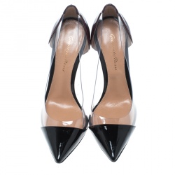 Pre Owned Gianvito Rossi Two Tone Patent Leather and PVC Plexi Pumps Size 36