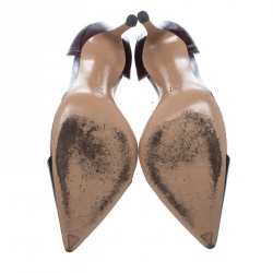 Pre Owned Gianvito Rossi Two Tone Patent Leather and PVC Plexi Pumps Size 36