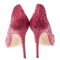 Pre Owned Gianvito Rossi Pink Python Pointed Toe Pumps Size 39