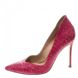Pre Owned Gianvito Rossi Pink Python Pointed Toe Pumps Size 39
