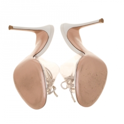 Pre Owned Gianvito Rossi Cream PVC With Leather Sandals Size 38