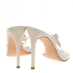 Pre Owned Gianvito Rossi Cream PVC With Leather Sandals Size 38