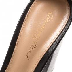 Pre Owned Gianvito Rossi Black Leather Versilia Ankle Strap Sandals Size 39