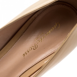 Pre Owned Gianvito Rossi Beige Patent Leather Pointed Toe Pumps Size 41