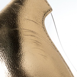 Pre Owned Gianvito Rossi Metallic Gold Leather And PVC Plexi Pumps Size 38