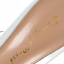 Pre Owned Gianvito Rossi White Leather and PVC Plexi Pointed Toe Mule Sandals Size 38