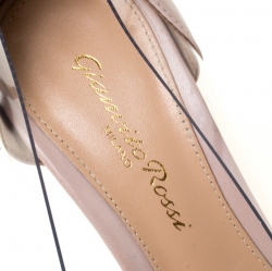 Pre Owned Gianvito Rossi Beige Leather And PVC Plexi Pointed Toe Pumps Size 35