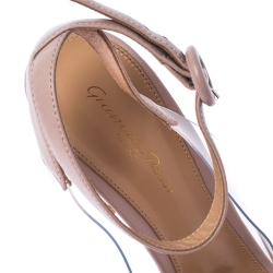 Pre Owned Gianvito Rossi Pink Leather And PVC Anise Pointed Toe Ankle Strap Sandals Size 39