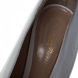 Pre Owned Gianvito Rossi White Leather Vamp Peep Toe Booties Size 39