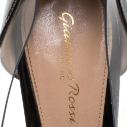 Pre Owned Gianvito Rossi Black Patent Leather And PVC Plexi Pointed Toe Pumps Size 40