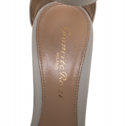 Pre Owned Gianvito Rossi White Leather Portofino Ankle Strap Sandals Size 35