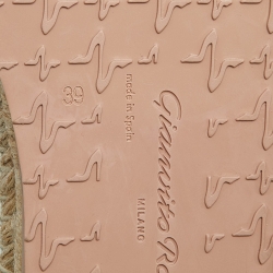 Pre Owned Gianvito Rossi Off White Leather Espadrille Loafers Size 39