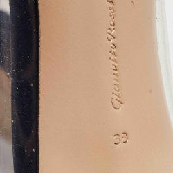 Pre Owned Gianvito Rossi Navy Blue PVC and Suede Plexi Pumps Size 39