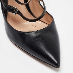 Pre Owned Gianvito Rossi Black Leather Buckle Pumps Size 36