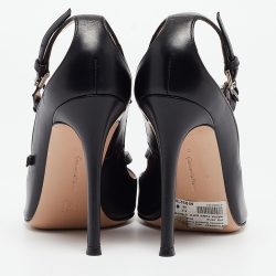 Pre Owned Gianvito Rossi Black Leather Buckle Pumps Size 36