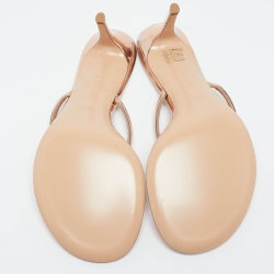 Pre Owned Gianvito Rossi Rose Gold Patent Leather Thong Sandals Size 39