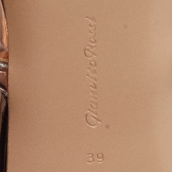 Pre Owned Gianvito Rossi Rose Gold Patent Leather Thong Sandals Size 39