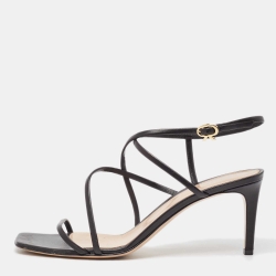 Black Leather Strappy Sandals
