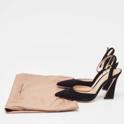 Pre Owned Gianvito Rossi Black Suede Slingback Pumps Size 39