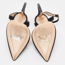 Pre Owned Gianvito Rossi Black Suede Slingback Pumps Size 39