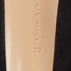 Pre Owned Gianvito Rossi Black Suede Slingback Pumps Size 39