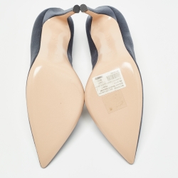 Pre Owned Gianvito Rossi Blue Satin Gianvito Pumps Size 36.5