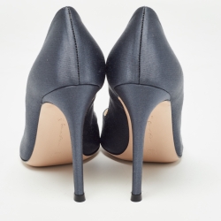 Pre Owned Gianvito Rossi Blue Satin Gianvito Pumps Size 36.5