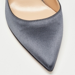 Pre Owned Gianvito Rossi Blue Satin Gianvito Pumps Size 36.5