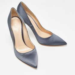 Pre Owned Gianvito Rossi Blue Satin Gianvito Pumps Size 36.5