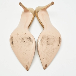 Pre Owned Gianvito Rossi Gold PVC and Leather Elle Sandals Size 39.5