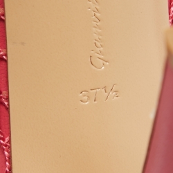 Pre Owned Gianvito Rossi Pink Mesh and Leather Pumps Size 37.5