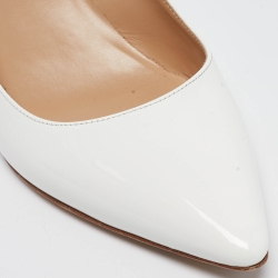 Pre Owned Sergio Rossi White Patent Leather Pointed Toe Pumps Size 40.5