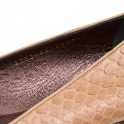 Pre Owned حذاء سليبرز جينا سموكينغ جلد ثعبان بيج مقاس 41