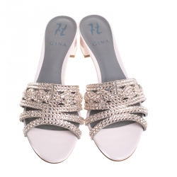 مملوكة مسبقًا حذاء سلايدز جينا ساتان أسود مقدمة مدببة سليب أون مقاس 37.5