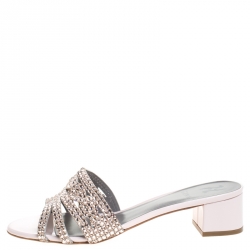 مملوكة مسبقًا حذاء سلايدز جينا ساتان أسود مقدمة مدببة سليب أون مقاس 37.5