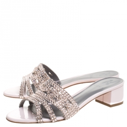 مملوكة مسبقًا حذاء سلايدز جينا ساتان أسود مقدمة مدببة سليب أون مقاس 37.5