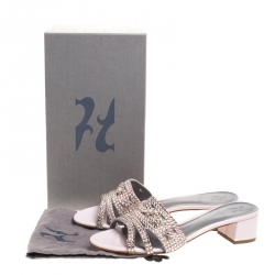 مملوكة مسبقًا حذاء سلايدز جينا ساتان أسود مقدمة مدببة سليب أون مقاس 37.5